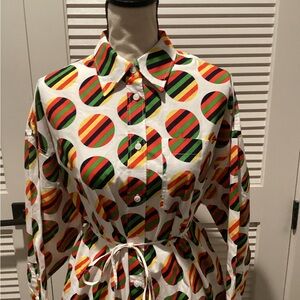 J. Crew Multicolor Geometric Print Maxi Dress By Cristopher John Rogers